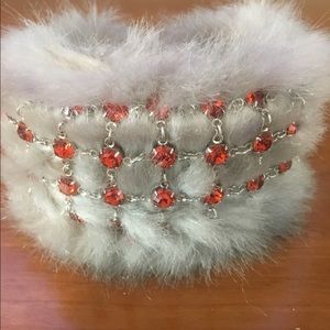 SWAROVSKI SWAN SIGNED CRYSTAL FAUX CUFF